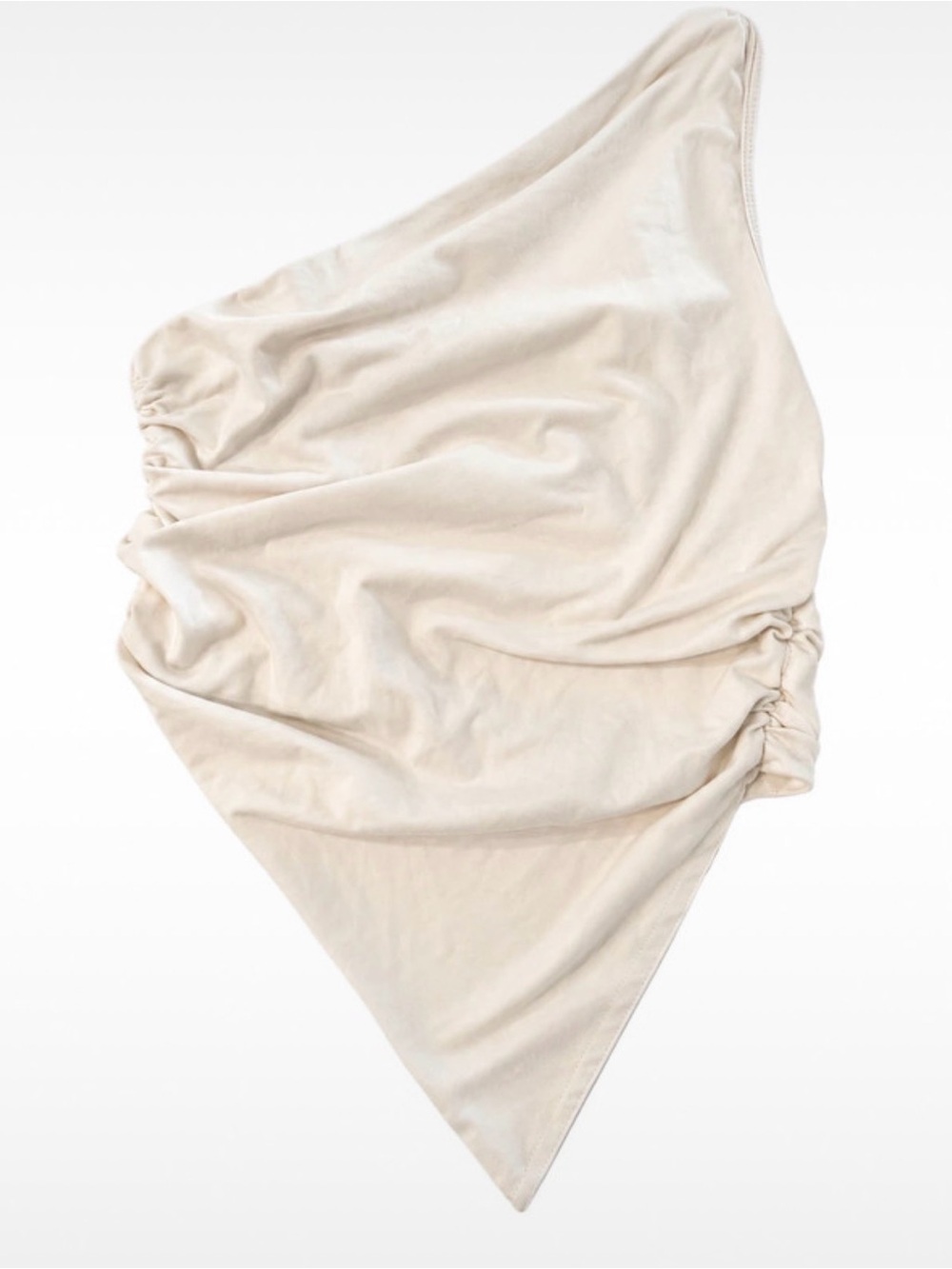 SHEIN Ivory One Shoulder Ruched Top – Size Small